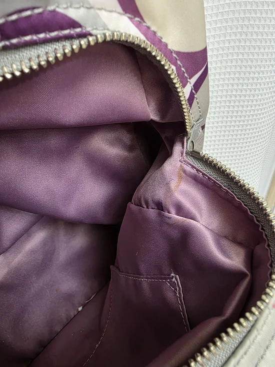 Coach Purple Signature Pattern Shoulder Bag with Silver Trim USED - Picture 9 of 12